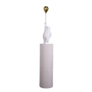 White Bear with Balloon on Pedestal Statue