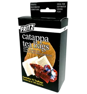 Fritz Catappa Tea Bags -  10 TeaBags - Natural Source for Creating Black Water Conditions- Great for bettas, shrimp, tetras, and more