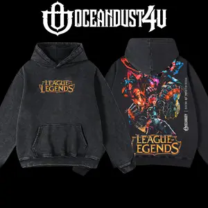 OceanDust4U League of Legends Vi Classic Cotton Unisex Seamless Retro Street Style Menswear Apparel Hoodie & T-Shirt, Men's Tops