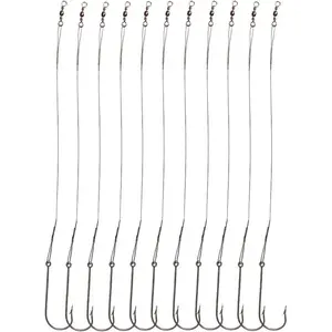 20pcs/Pack Fishing Hook Rigs Nylon-Coated Fishing Line Leader with Stainless Steel Fishing Hook