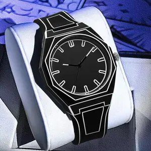 2025Cartoon Simple Design Silicone Quartz Watch Casual Sports Waterproof Unisex Student Wristwatch for Daily Use