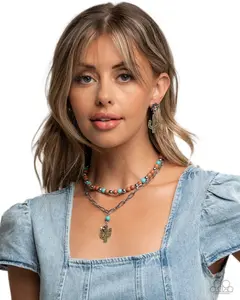Cactus Stone Complete Look - Necklace and Earrings Set