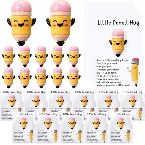 12/30/50 Sets Mini Pencil Hug Back to School Gifts from Teachers Encouragement Pocket Hug Card for Students Class Reward Gift Idea Employee Appreciation Gifts Goodie Bag Stuffers Emotional Support Gifts for Office School Pick Me Up Gift