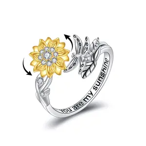 S925 Worry Ring Spinner Worry Rings-Fidget Ringsfidget ring spinner ring  Sizes 6-9