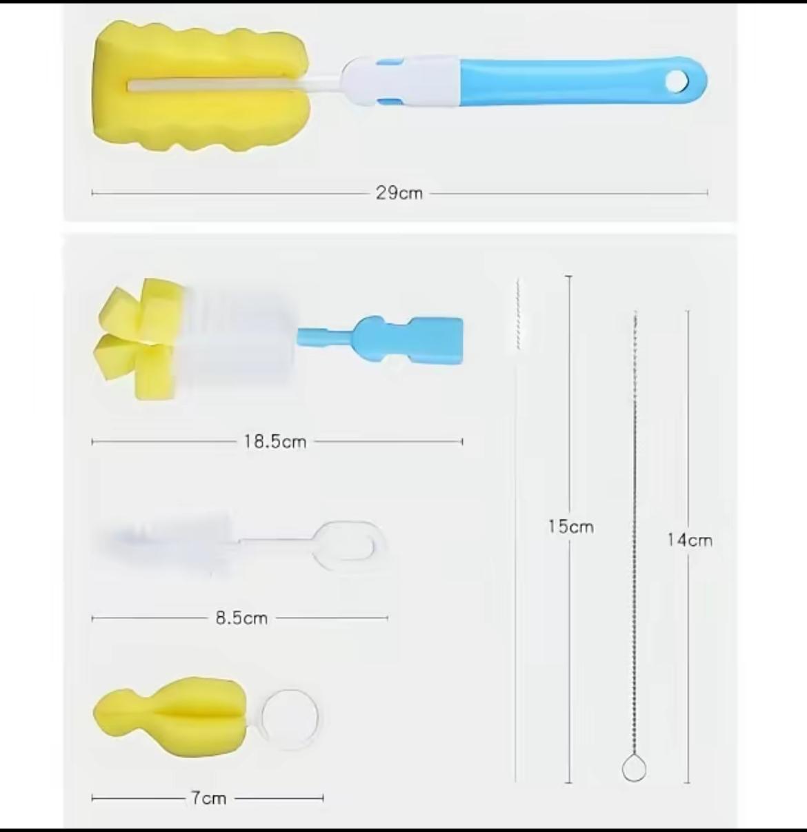 Kid Keeper Baby Bottle Brush Set – Nylon Sponge & Scrubbing Brush for Cleaning Bottles, Blue