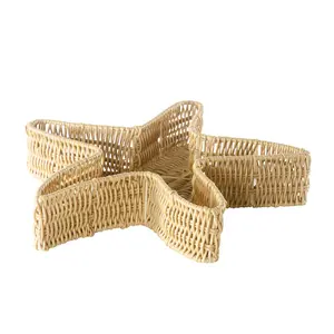 Kaplan Early Learning Starfish Washable Wicker Basket | Ocean-Inspired Woven Rattan Storage Bin | Home Decor Organizer