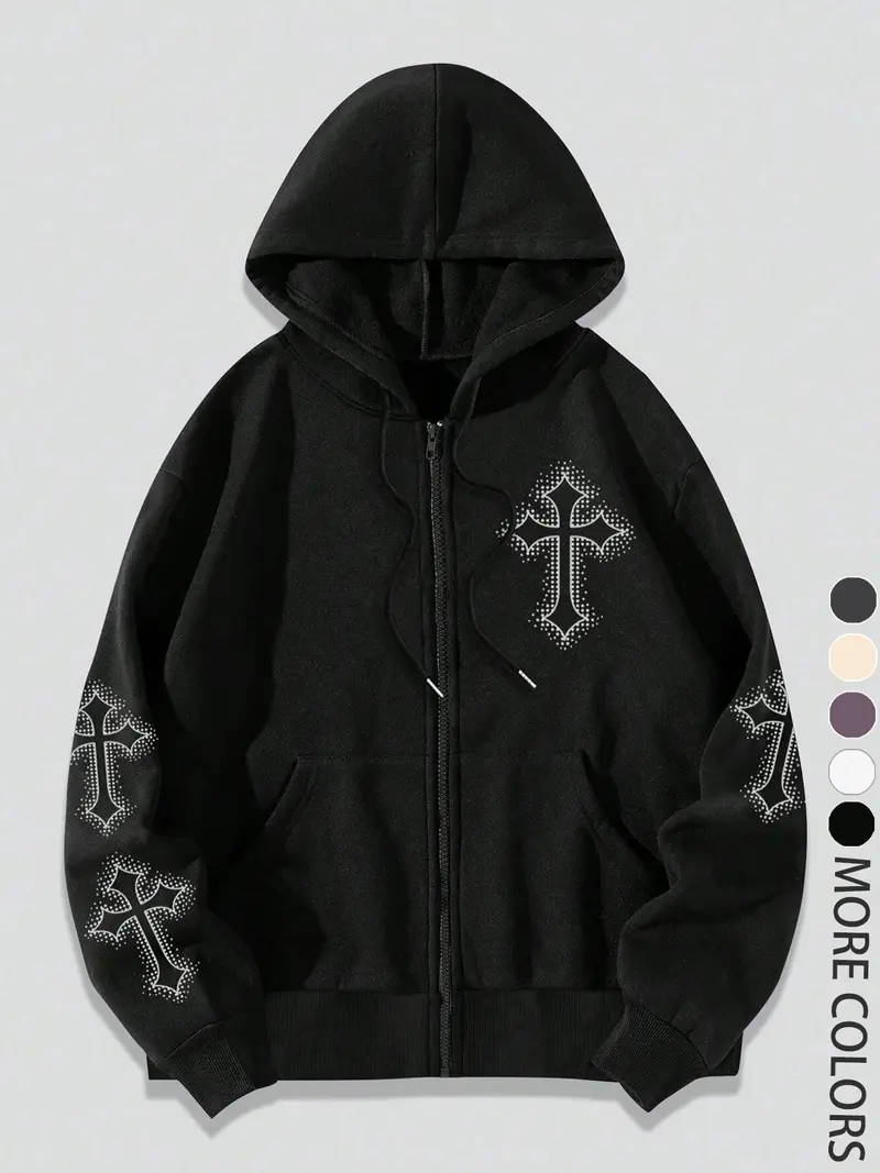 cross zip hoodie - TikTok Shop