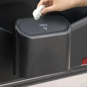 Car Trash Can with Lid, Mini Car Trash Can Bin with Lid, Leakproof Car Garbage Can, Hanging Car Trash Bin, Car Storage Organizers, Car Interior Accessories