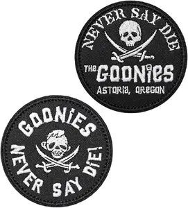 Patches - ️ 2PCS Goonies Never Say Die Patches, Funny Tactical Morale Patch Full Embroidery Hook & Loop Design for Tactical Backpack Jacket Uniform