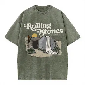 The Stone Was Rolled Away Christian Washed T-Shirt