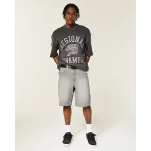 Hollister Grey Baggy Jean Shorts