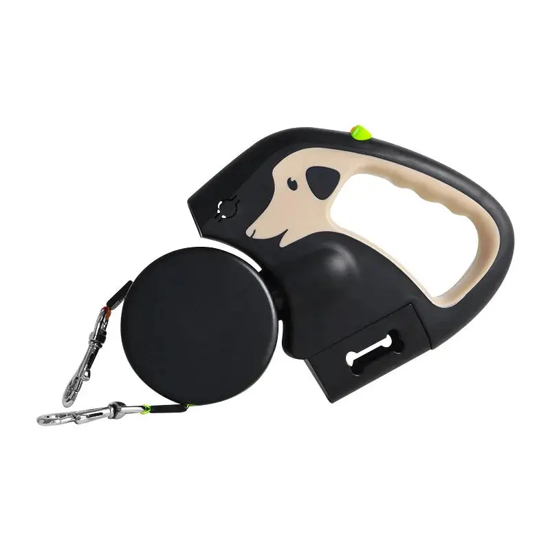 Dual Dog Leash with Tangle-Free Swivel & LED Lights