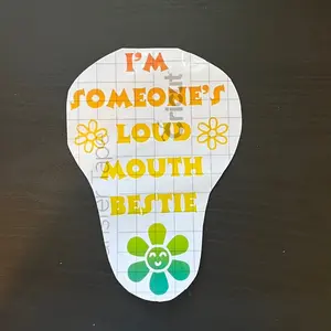 Loud mouth BFF sticker with floral accents