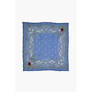 Embroidered Floral Bandana Granada Sky