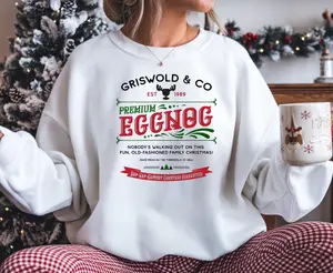 Griswold & Co Premium Eggnog Crewneck Sweatshirt - Festive Family Christmas Design for Cozy Comfort & Perfect Holiday Gift