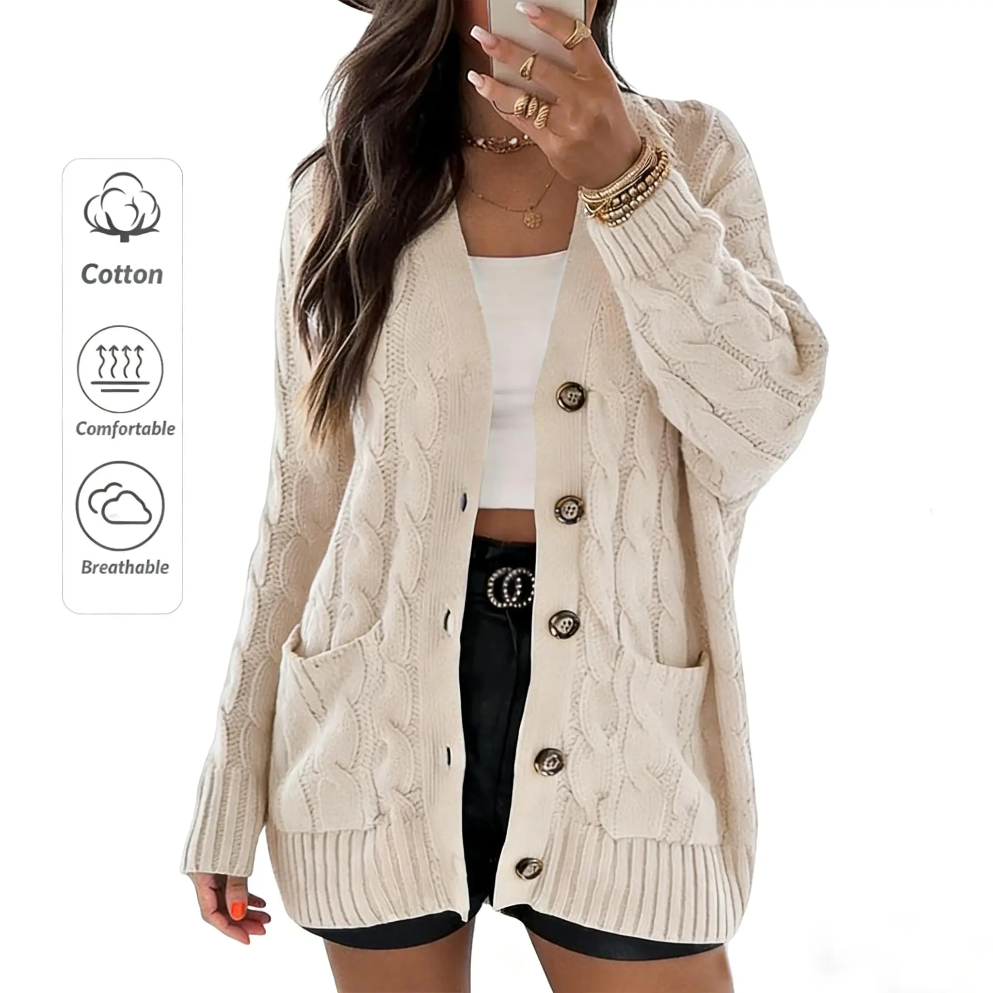 Sweaters for Women Cardigan Open Front Knit Sweaters Fall Cardigan Soft Sweaters for Women Trendy Soft Sweater Coat