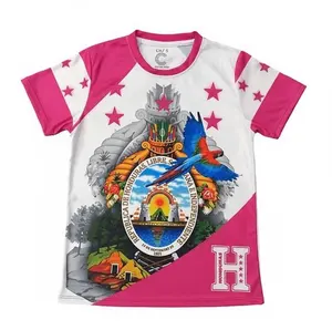 Honduras Pink Coat of Arms Soccer Jersey – Vibrant National Emblem Futbol Shirt, Honduran Pride Sportswear for Men & Women