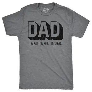 Mens Dad The Man The Myth The Legend T Shirt Funny Fathers Day Gift Tee for Guys Mens Funny T Shirts Cool Vintage Fashion T-Shirt Gift Classic Menswear Dad Joke Apparel for Men Novelty Tees for Guys Dark Grey