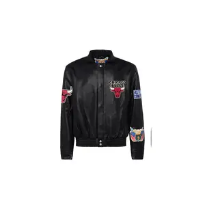 Chicago Bulls Full Leather Jacket Black "Black" NBA CHI BUL 104