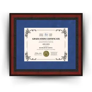 UNC Wilmington Diploma Frame - Custom 8.5x11 Certificate Display With Blue Suede Matting