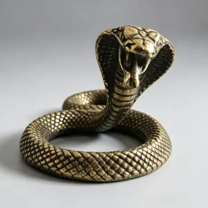 1-piece set of bronze alloy ornaments, snake ornaments, wealth attracting snakes, cobras, zodiac snakes, lucky snakes,tea pets, living room products, handicrafts, cobras, home gifts,cobra,cobras,hallmark ornament,snake,snakes,small snake,golden snake