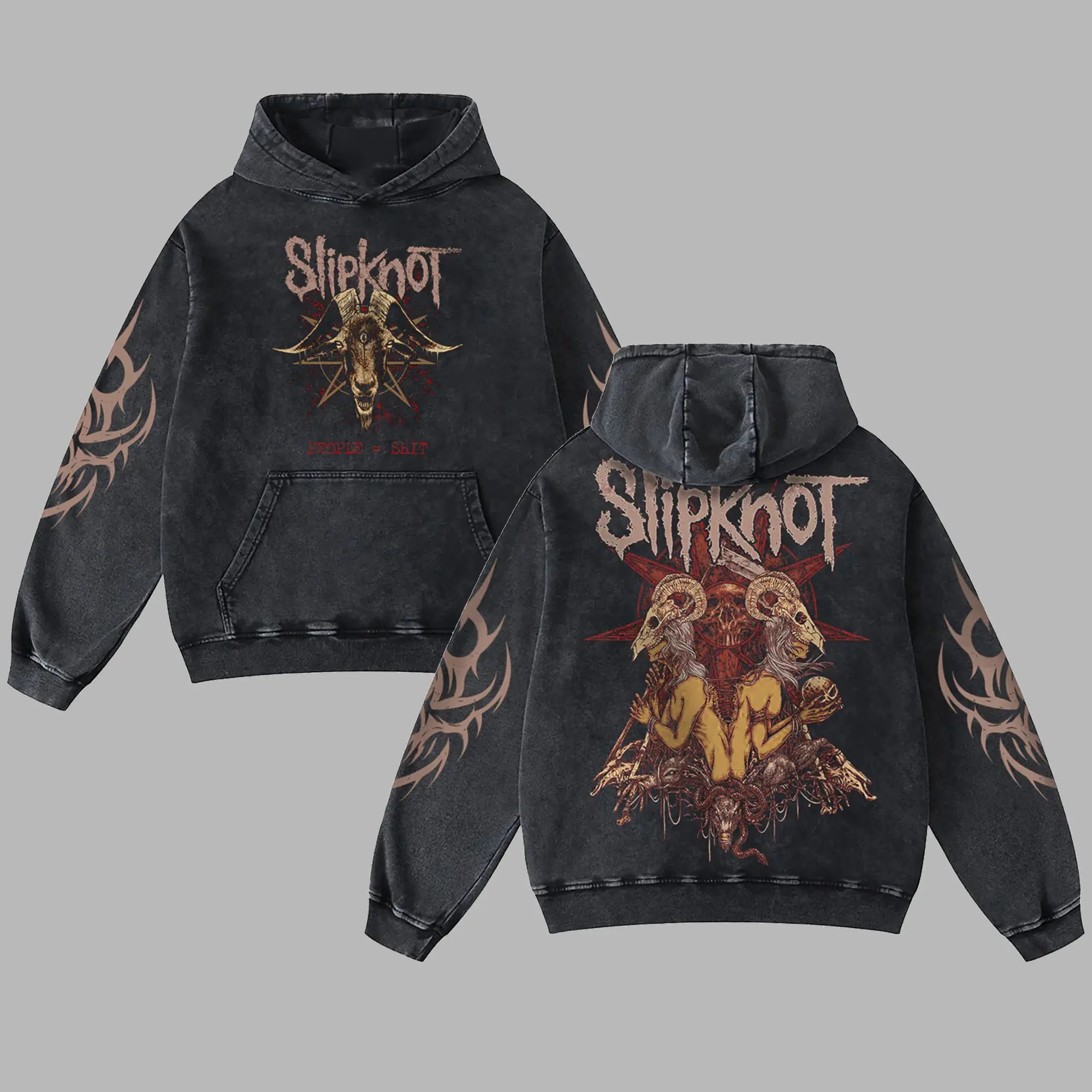 [$$$MANLIFE] Slipknot People = Shit Retro Unisex 100% Heavyweight Cotton T-Shirt, Slipknot Acid Washed Hoodie, Slipknot Groove Metal Music Shirt, Groove Metal Rock Band Shirt, Heavymetal Band Shirt, Alternative Streetwear Essential for Rock Lovers