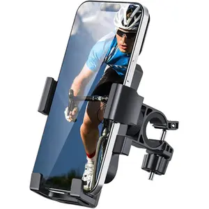 Bike Phone Holder Mount Secure Handlebar Phone Mount Holder for Bike and Motorcycle Suitable for iPhone and 4.5-6.8" Smartphones Black Anti-Vibration & Secure Grip 360-Degree Adjustable Rotation Weather-Resistant Design