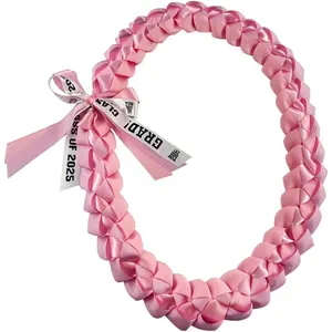 Graduation Leis Class of 2025 Graduation Ribbon Leis Necklace for Women Men Adjustable Leis Graduation Braided Necklace for College Graduation  Inches