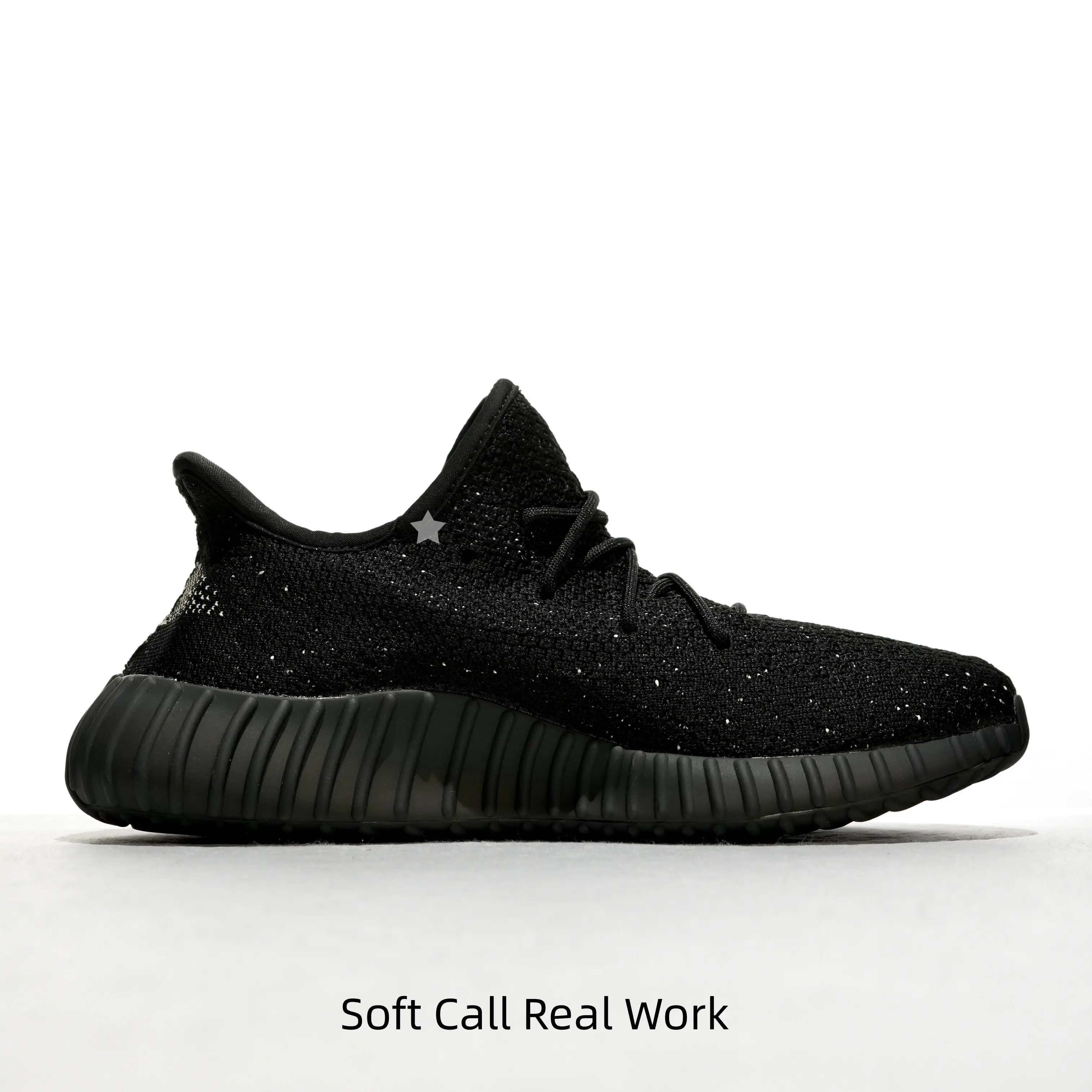 Daily Walking Soft Black Speckled Knit Cushioned Trainers, Fluffy Vertical Strip Shock Foam Midsole Lightweight Sneakers, All-Match Footwear For Daily Errands Casual Outdoor Walk
