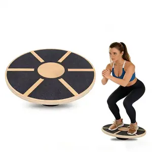 Wooden balance board, used for core stability training, 360-degree rotation, non-slip, rehabilitation training, and balance training.