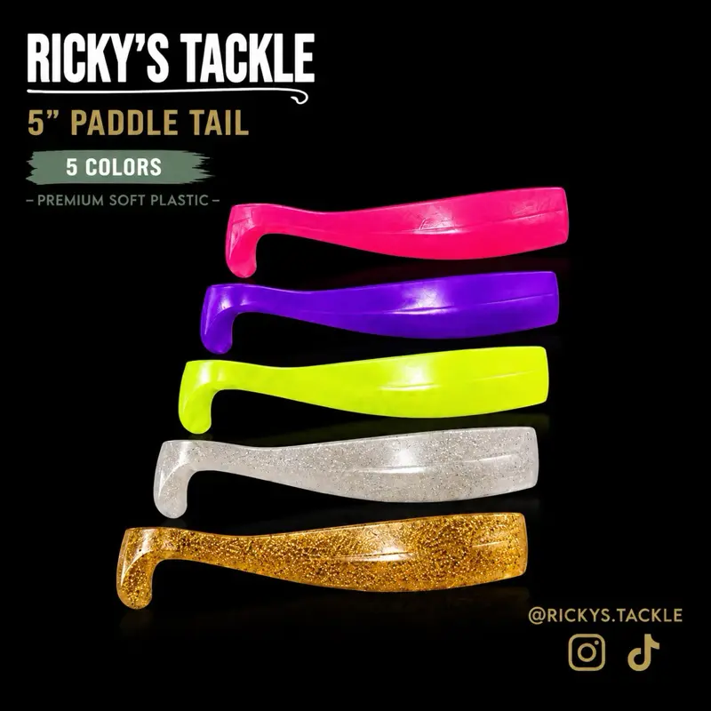 5” Paddle Tail Fishing Lures, 3-Pack Soft Plastic Bait for Freshwater and Saltwater Fishing