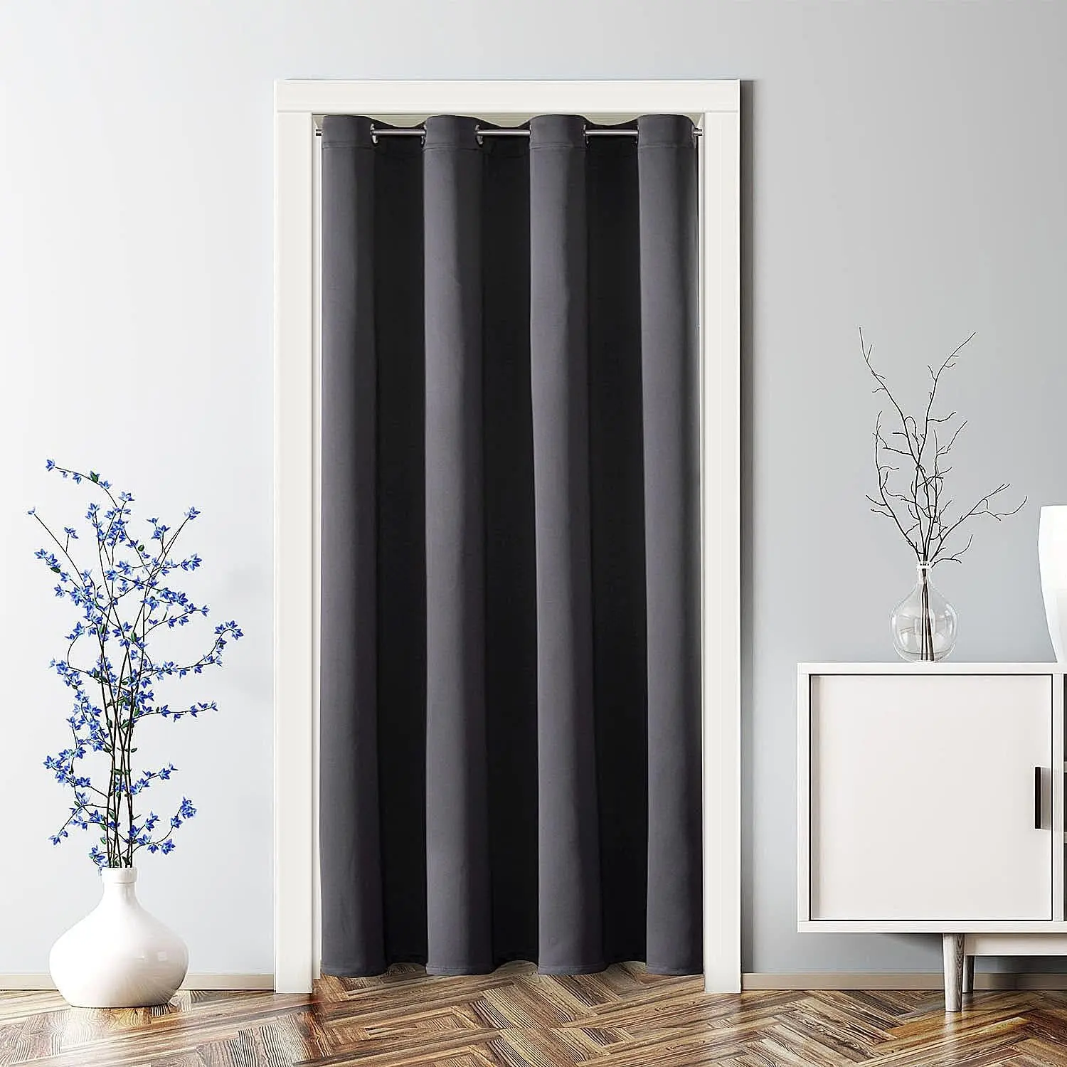 Blackout Door Curtains for Doorway Privacy, Grommet Closet Curtains for Bedroom Closet Door, Thermal Insulated Temporary Doorway Cover Room Divider Drapes (1 Panel, Dark Grey, 39 x 78 Inch) : Home & Kitchen