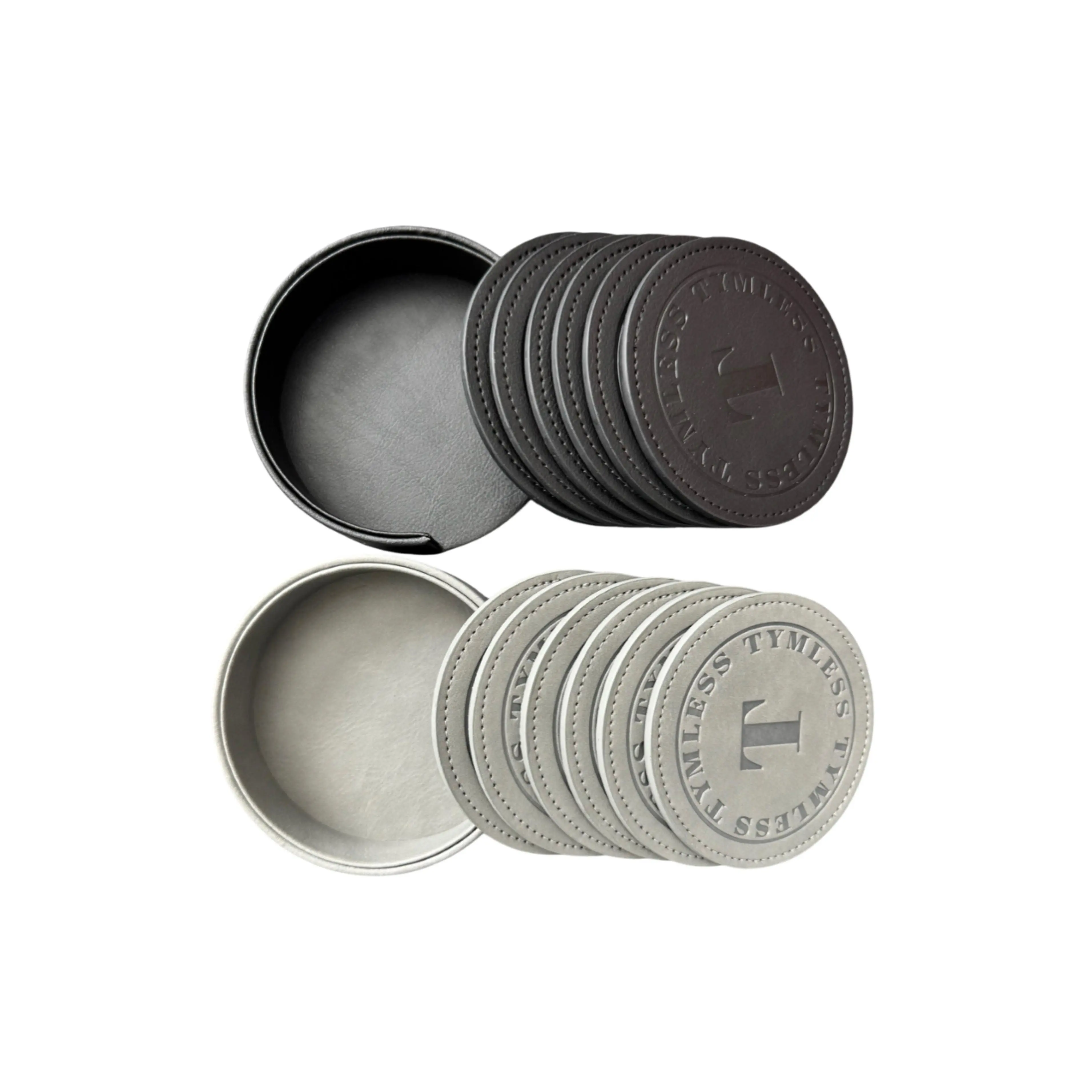 Sleek Coaster Set: 6 Waterproof and Heat-Resistant Drink Coasters with Holder