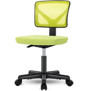 Adjustable Ergonomic Office Chair - Armless Swivel Computer Desk Chair with Lumbar Support, High-Quality & Low-Noise Wheels, BIFMA Certified, Space-Saving, Mesh Backrest, Easy Assembly