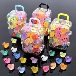 Random Mix Mini Duck Toys, Colorful Resin Ducks, Resin Beads, Night Glow Cute Cartoon Animals, DIY Crafts, Phone Cases, Keychains, Resin Accessories