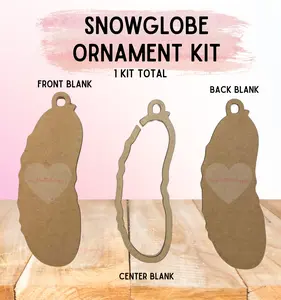 Snowglobe Ornament Kit | Fillable Acrylic Blanks | Car Mirror Charms - Christmas Pickle