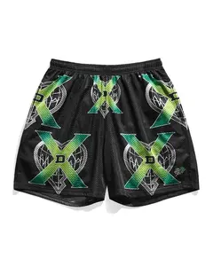 WWE DX Mesh Shorts Unisex - Wrestling Logo Print Athletic WWE Mesh Shorts Gym Training Summer Casual Streetwear Loose Fit Breathable Sports Shorts for Men Women