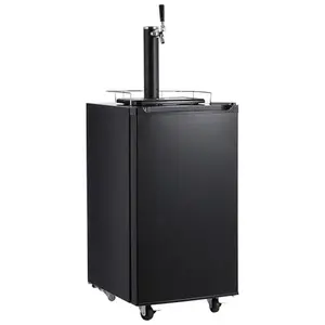 97L Single Tap Kegerator, Stainless Steel Beer Dispenser with Digital Temp Control (0-10°c), Locking Casters & Drip Tray, Ready-to-Serve for Home Bar/Party