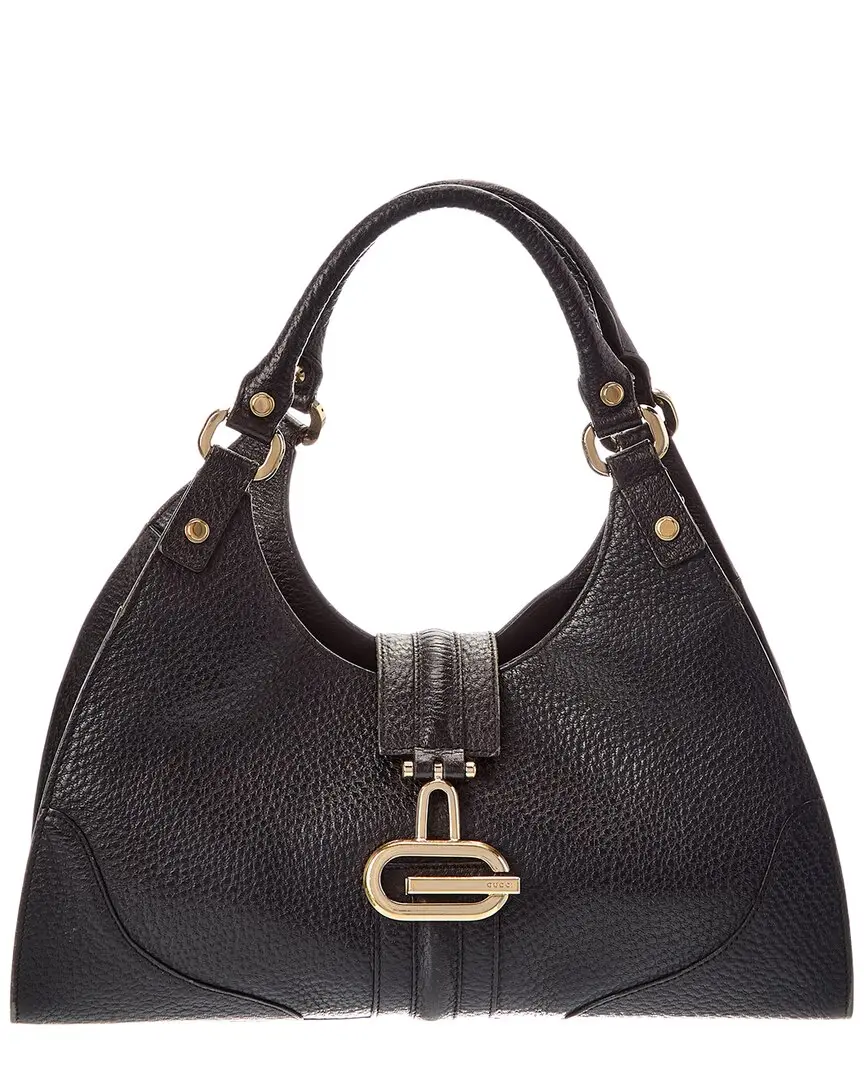 Gucci Black Calf Leather Junco Shoulder Bag (Authentic Pre-Loved)