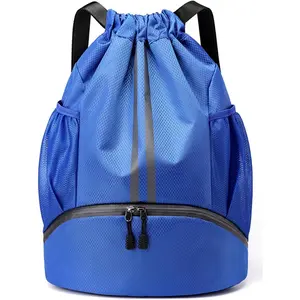 BROTOU Soccer Bags, Football Backpack, Volleyball Bag, Drawstring Soccer Backpack with Ball and Shoe Compartment