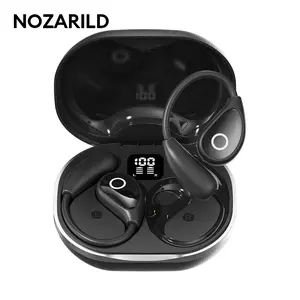 Wireless Bone Conduction Earphone, Open-ear Design Earbuds with LED Display Charging Case, Long Standby Earbuds for Sports, Running, Working, Audio