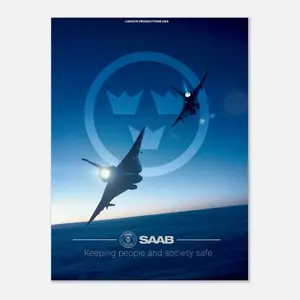 Draken Retro poster, Modern Graphic Design of Iconic Aviation