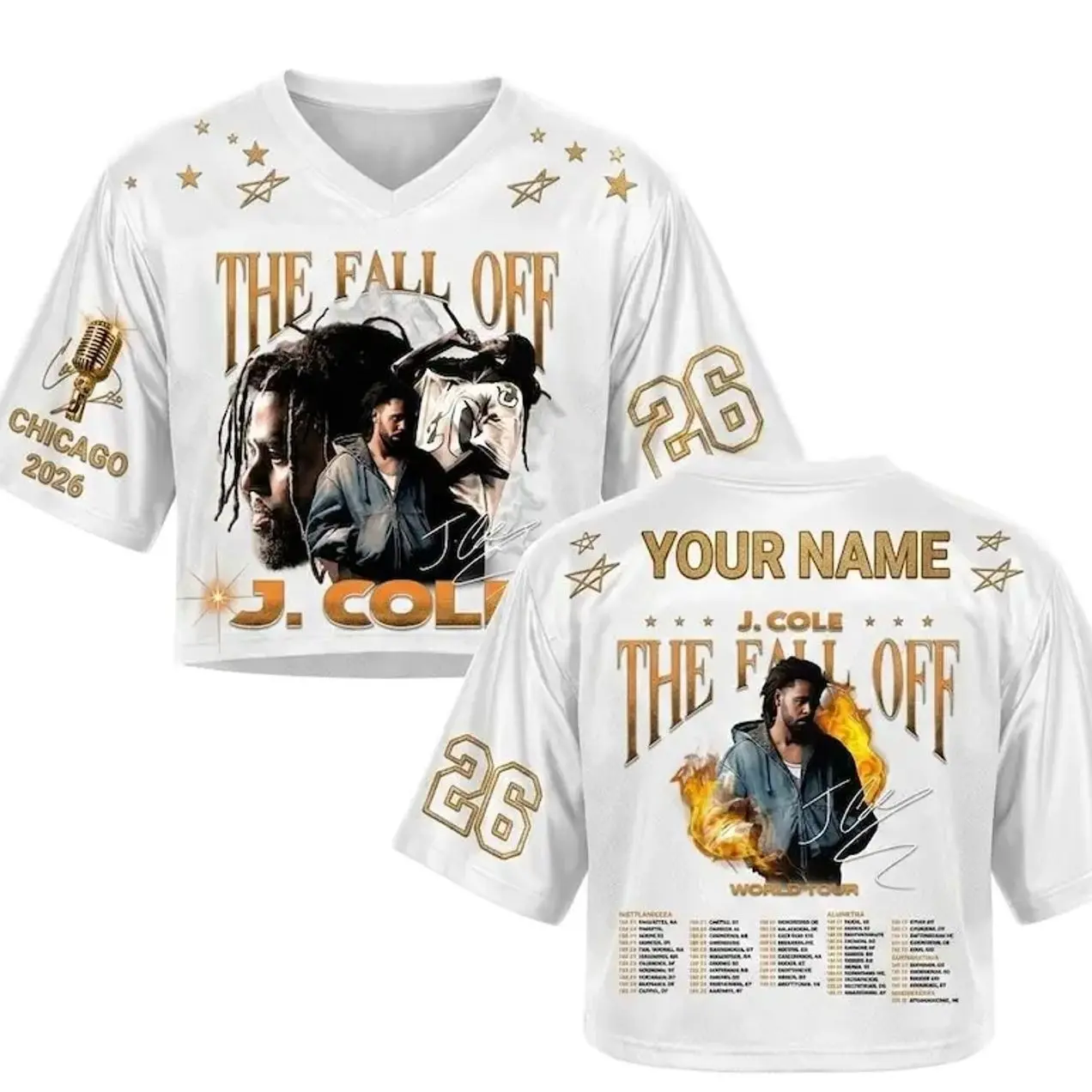J-COle 2026 Tour Croptop Jersey, Vintage Hip Hop Graphic Tee, Retro 90s Rap Concert Shirt,Fall Music Tour Merch