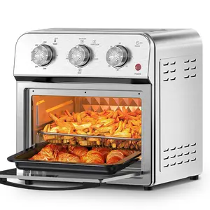 Family Size air fryer Toaster oven Combo,13QT,360° Hot Air Circulation for Healthy Oil-Free Cooking, Multi-Function Convection Contertop Oven, Adjustable Time & Temp Control, Stainless Steel ，Silver Heaters Kitchen Appliances Multifunction convection stea