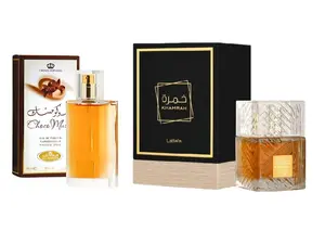 (2pc Bundle Pack) Lattafa Khamrah 3.4oz + Al-Rehab Choco Musk 50ml, EDP Spray