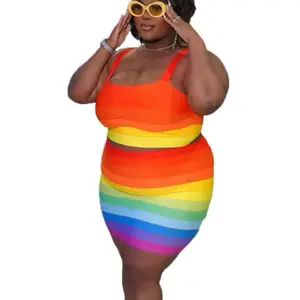 Rainbow Me Down Plus Size 2pc Set