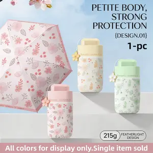 Floral Pattern Umbrella Manual Folding Pocket Umbrella, Windproof UV Protection, Portable for Women, Home Use, Mother's Day Gift