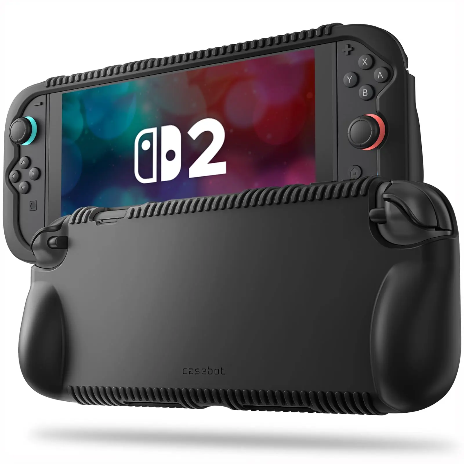 FINTIE Silicone Protection Cover for Nintendo Switch 2 - Ergonomic Thumb Grips, Anti-Slip Surface, Impact-Resistant, Dual Built-In Cartridge Slots, Dock-Ready Flex, Easy On/Off, Full Control Access Handheld Gaming Controller Accessories