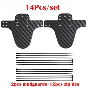 14Pcs/set Mountain Bike Mudguards, Front and Rear Wheel Mudguards, Protective Covers, Riding Accessories, Suitable for Mountain Bikes and Road Wheel Mudguards, Bicycle Accessories