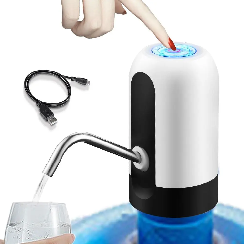 USB Rechargeable One-Touch Electric Water Bottle Pump, Portable Automatic Dispenser for 5 Gallon Water Jugs at Home & Office
